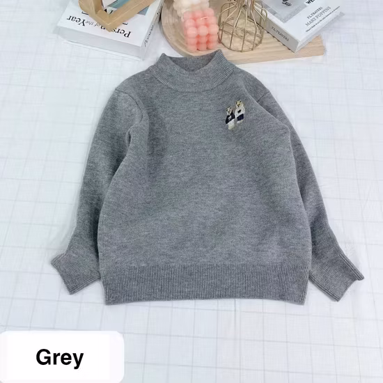 Automne / Hiver Haute Qualité Ultra Doux Enfant Unisexe Design De Mode Tricoté Personnalisé Pull À Col Roulé À Manches Longues Couleurs Vêtements Vêtement Prix De Gros