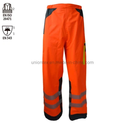 Pantalon imperméable FR471 Pantalon de pluie PU haute visibilité