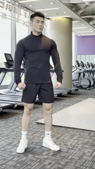 Costumes de jogging pour hommes de haute qualité 2 pièces 1/4 chemises et shorts zippés survêtement