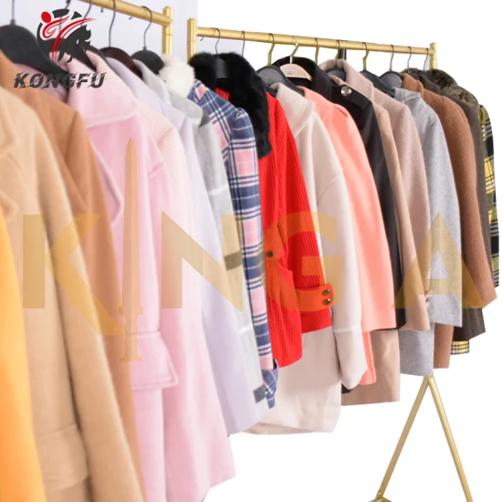 Gros grande Promotion japon coréen femmes Tweed glands manteau peigné vêtements d'occasion balle vêtements d'occasion
