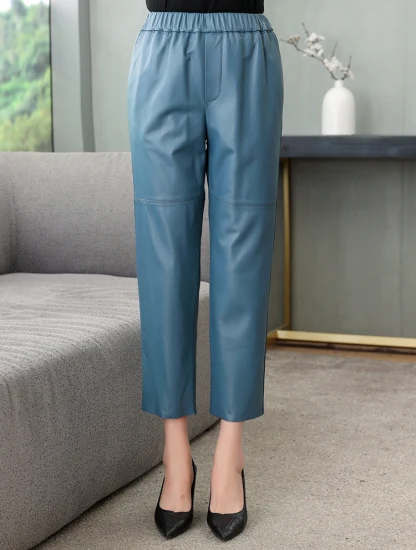 Pantalon en cuir PU pour femmes, vente en gros d'usine, vêtements, pantalon slim très extensible