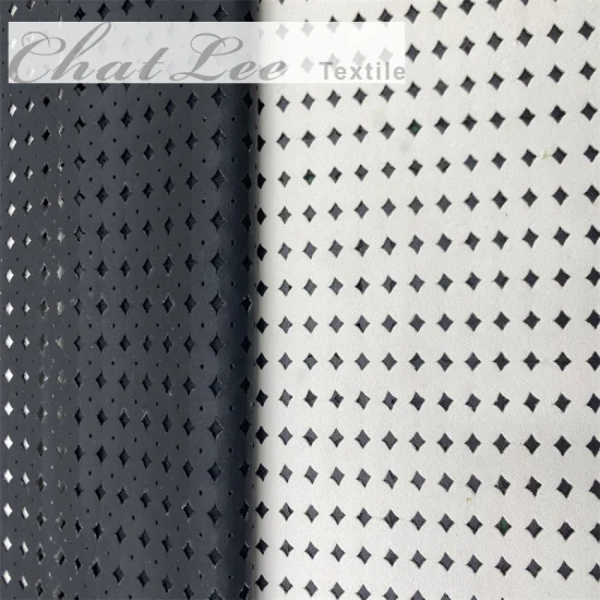 Cuir PVC PU perforé de couleurs avec découpe laser perforée pour tissu de vêtement